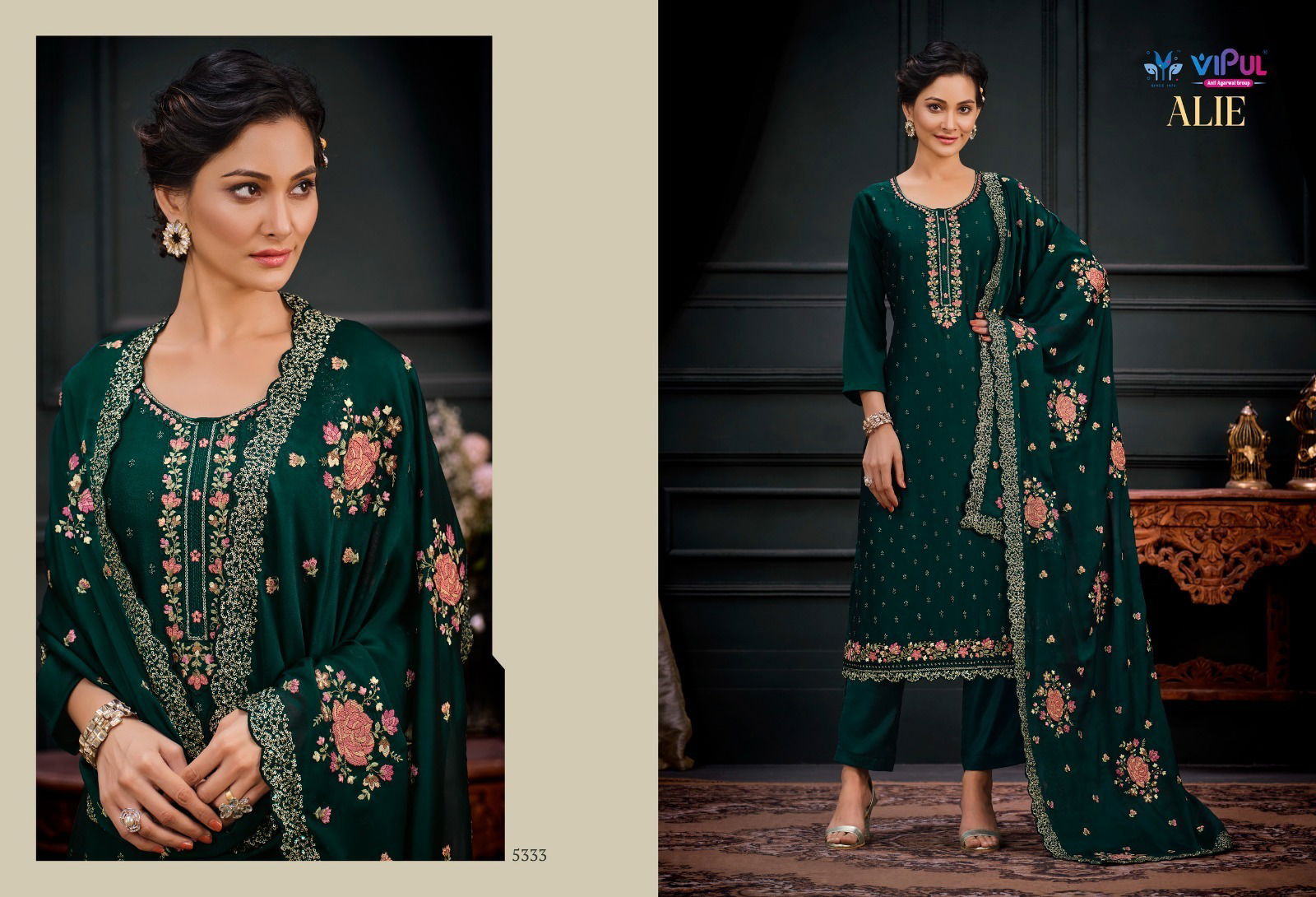 Alie By Vipul Heavy Embroidery Georgette Suits Catalog